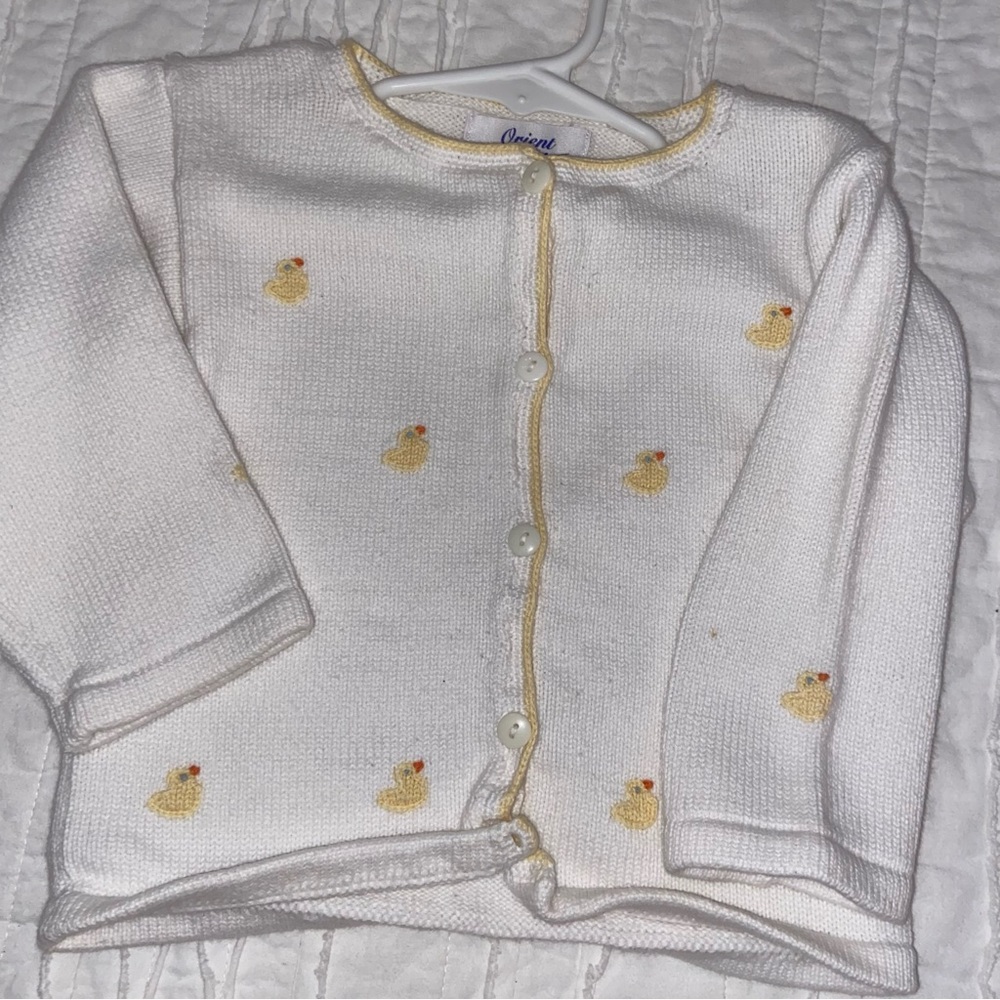 Precious Yellow Ducky Baby Cardigan Orient Expressed